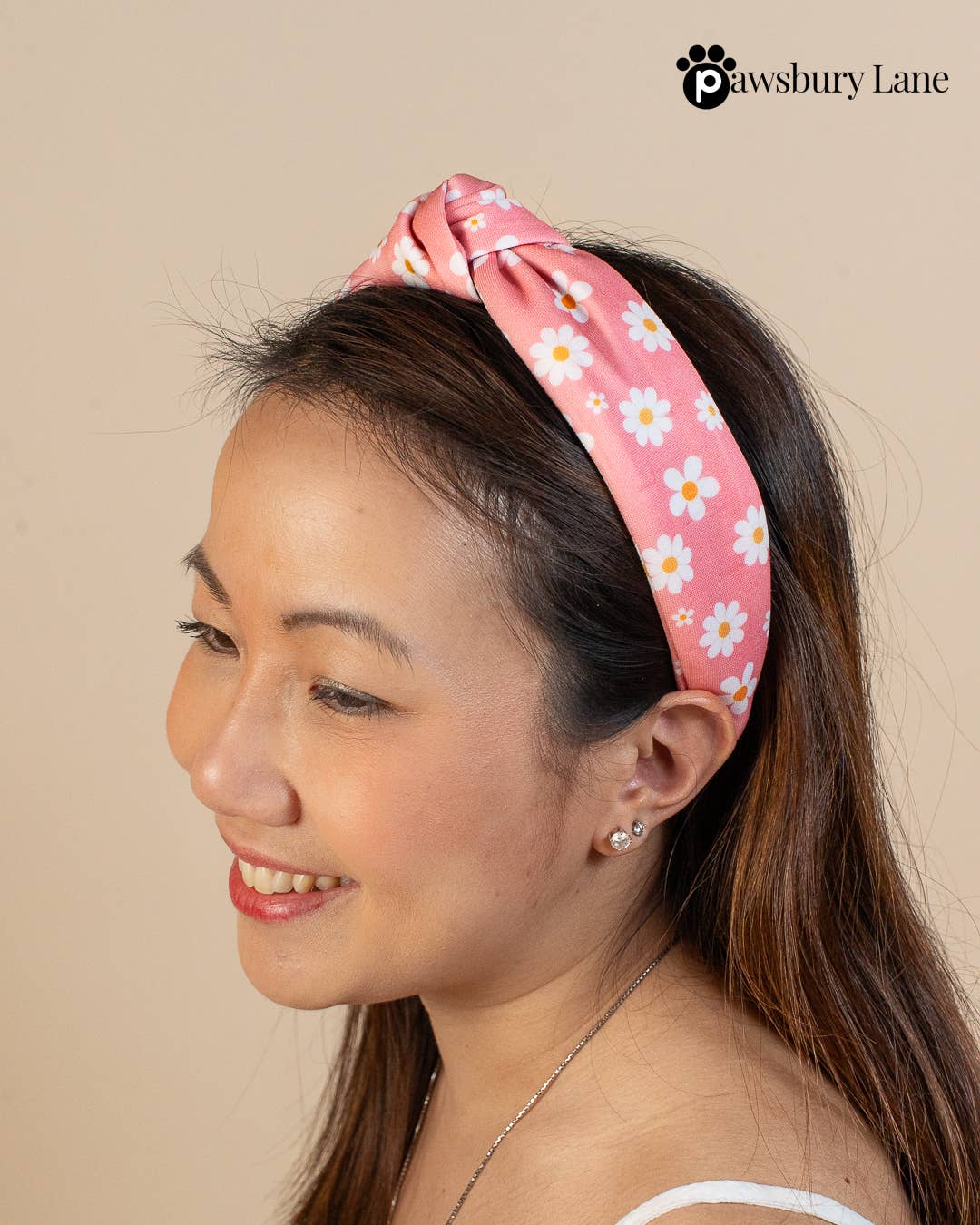 Pink Daisy Knot Headband