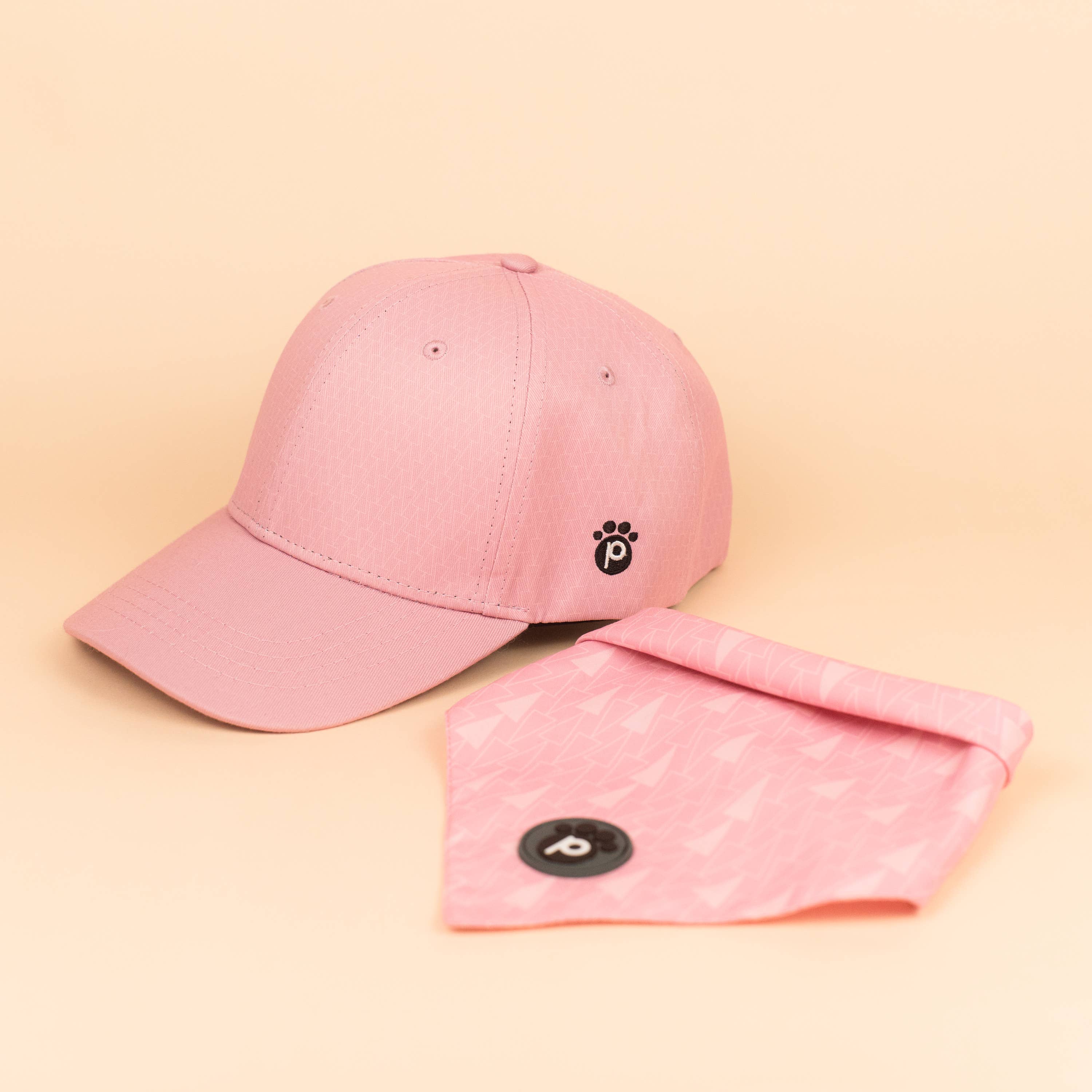 Pink Matching Pet & Owner Baseball Cap & Pet Bandana