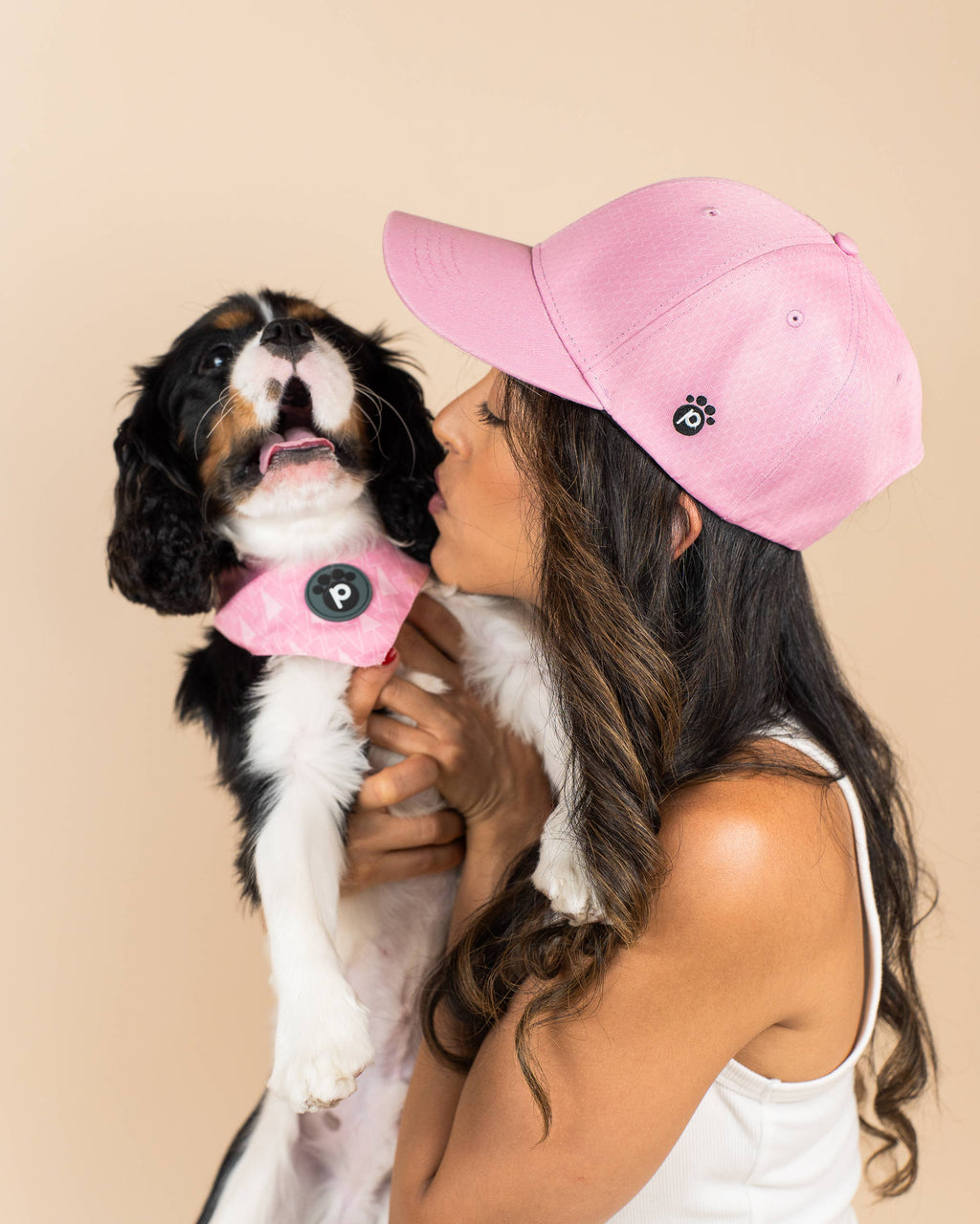 Pink Matching Pet & Owner Baseball Cap & Pet Bandana