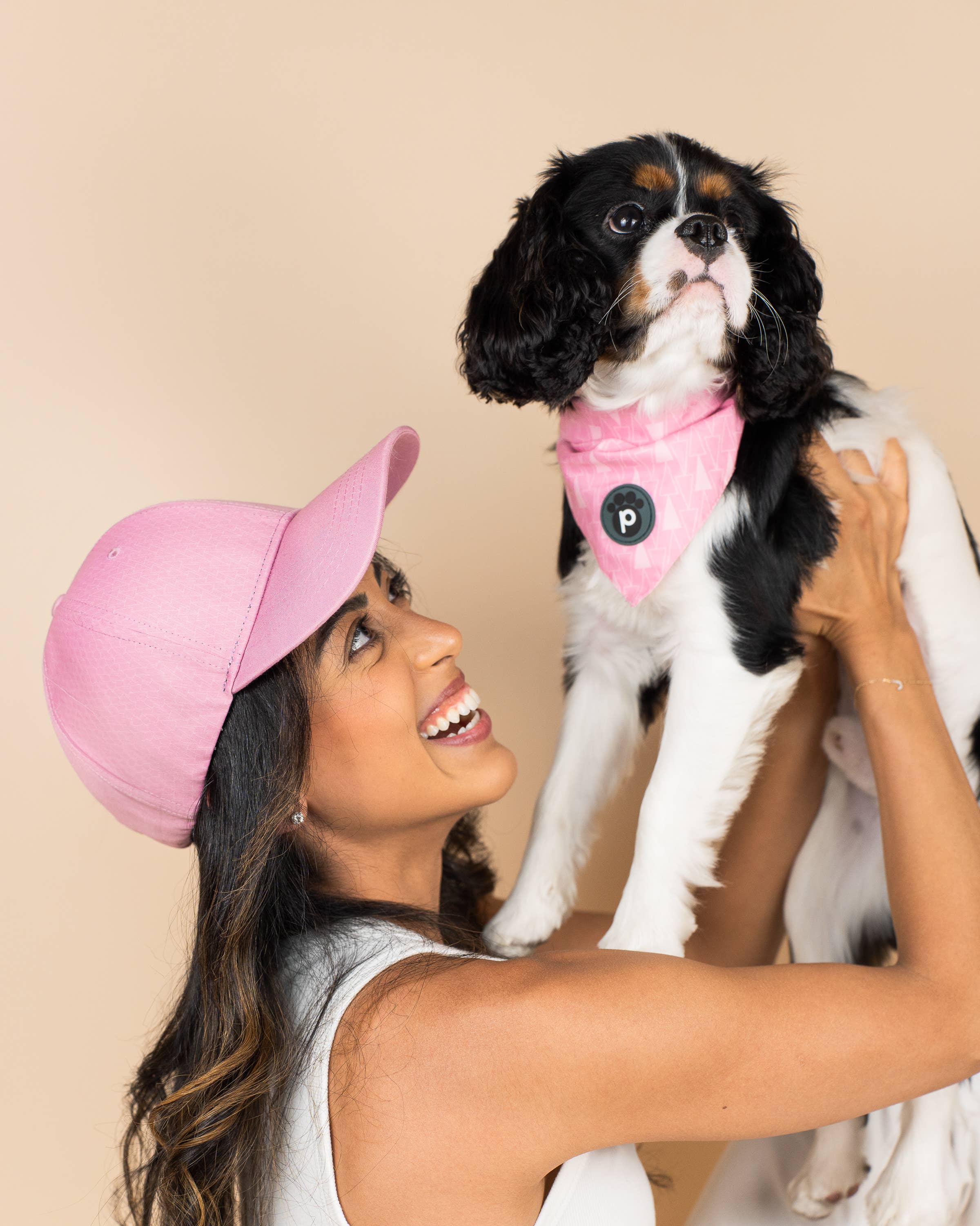 Pink Matching Pet & Owner Baseball Cap & Pet Bandana